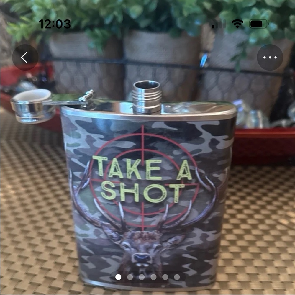 Camouflage Flask with Deer Design  “Take a Shot”